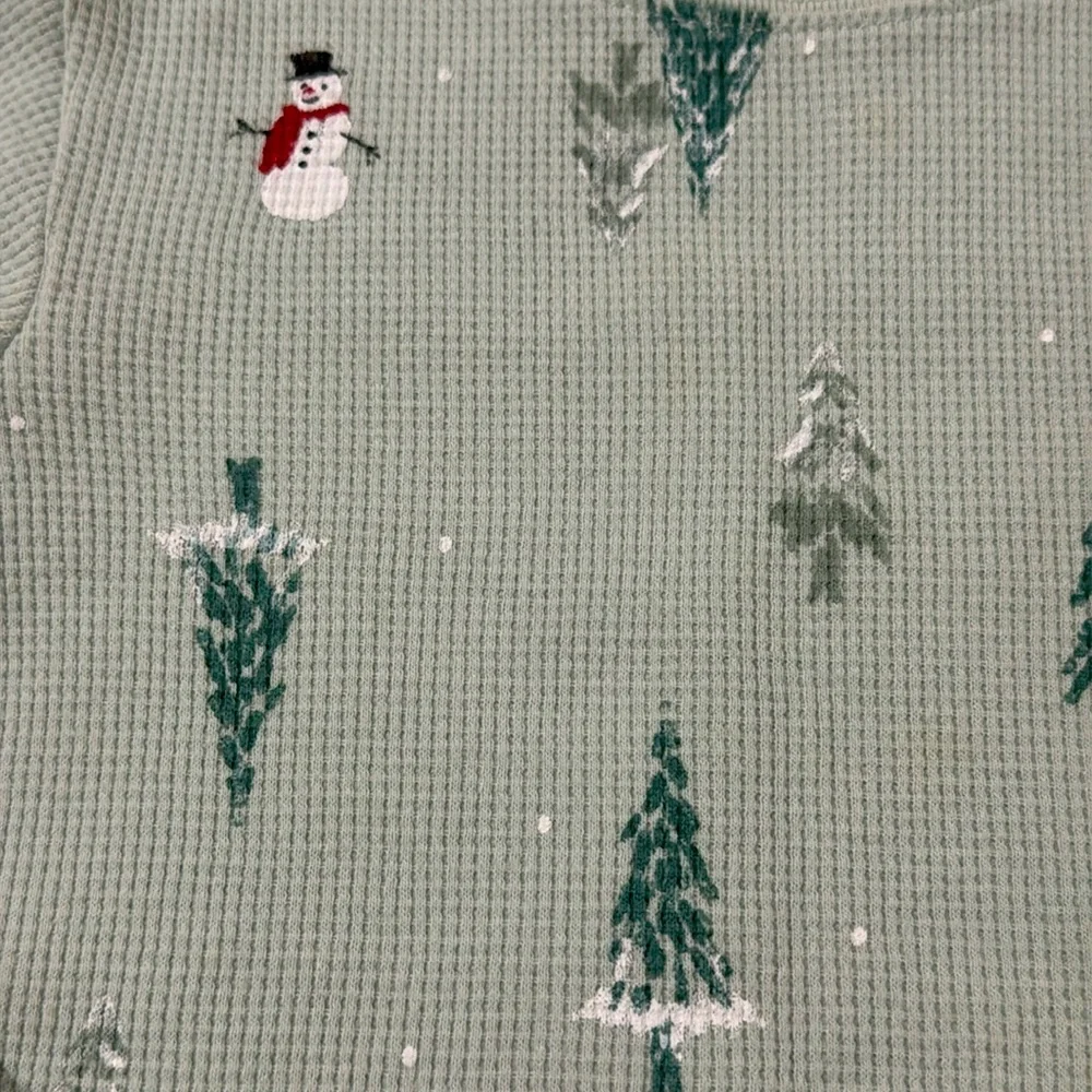 Carter's Toddler Girls Green Snowman Pajama Set
